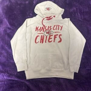 Kansas City Chiefs Ultra Game White Hoodie with Red Logo and Drawstring NWT Med